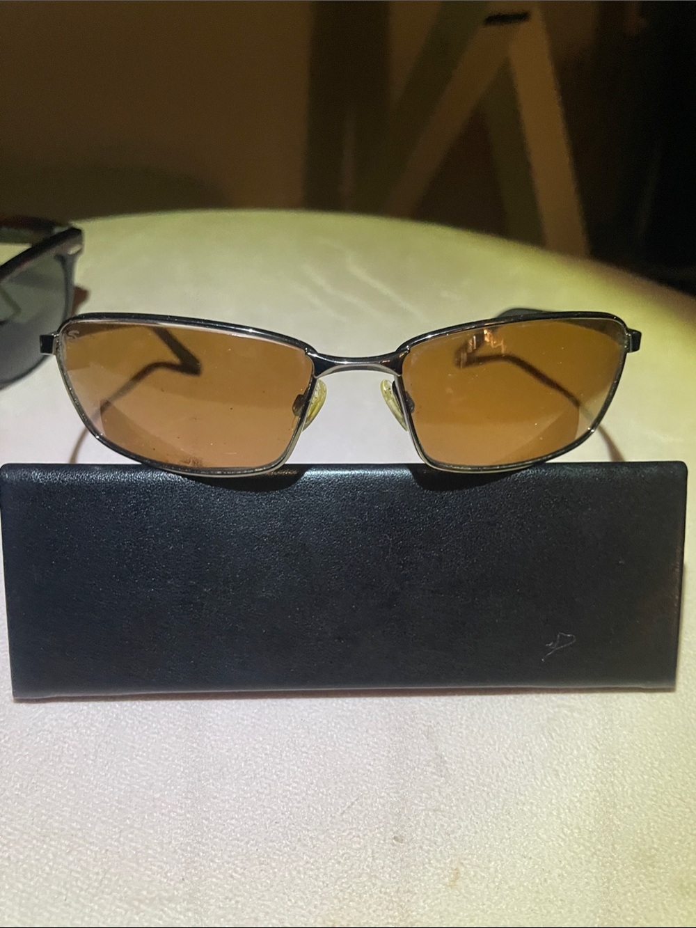 Men's Metal Frame Sunglasses with Amber Lenses